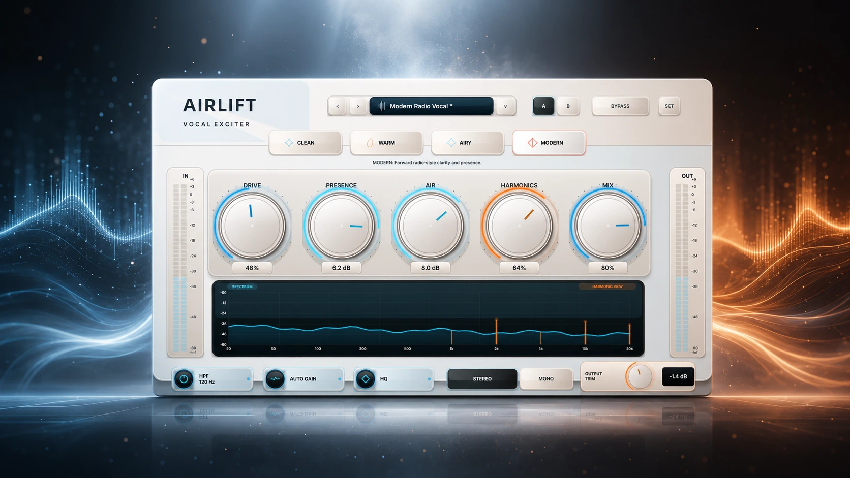 AIRLIFT Vocal Exciter full plugin interface screenshot