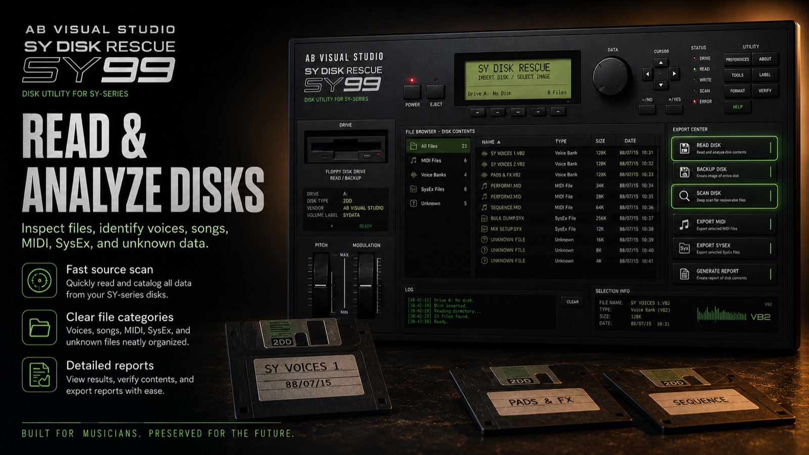 SY Disk Rescue read and analyze disks workflow artwork