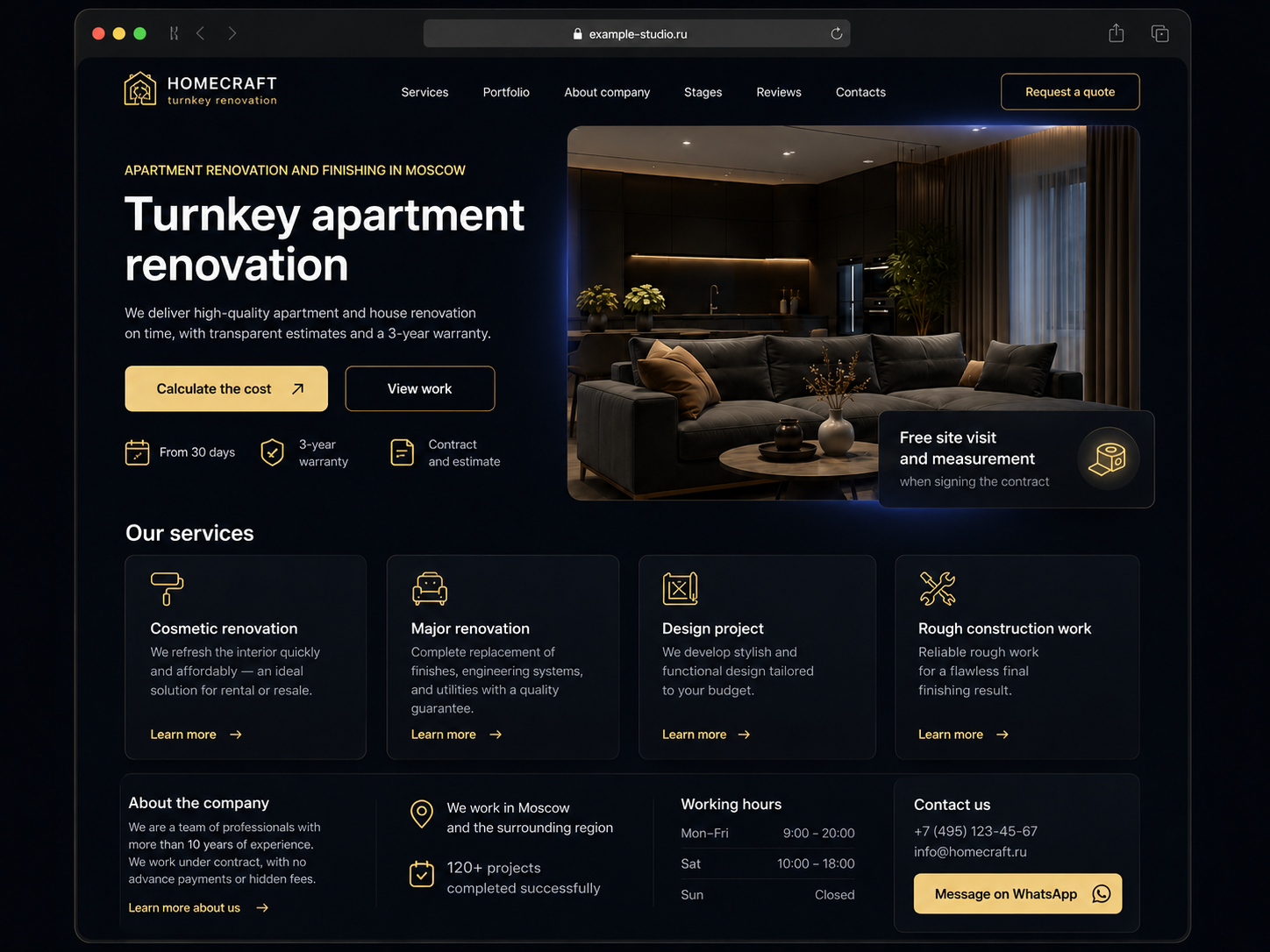 Small business website preview